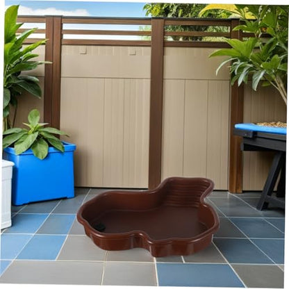 Large Tortoise Bathing Pool with Ultralarge Capacity and Abs Material, Reptile Soaking Tub with Turtle Sunbathing Platform for Aquarium and Terrarium, Quick Cleaning and Versatile