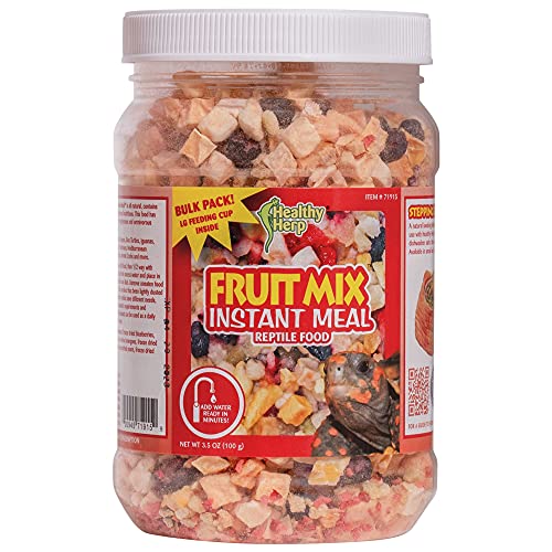 Healthy Herp Fruit Mix Instant Meal Reptile Food - Bearded Dragon Accessories & Bearded Dragon Food - Nutritious Blend for Bearded Dragons, Box Turtles, Tortoises, Hermit Crabs - 3.5 oz (99g) - size: 4.3 Ounce (Pack of 1), style: Jar