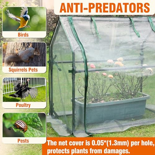 Gardzen Mini Greenhouse with Mesh Cover 36.2"(L) x18.9(W) x33.3(H) | Portable Outdoor Greenhouse, Enhanced Ventilation, Ideal for Spring, Summer & Fall - size: 36”(L) x18”(W) x33”(H)