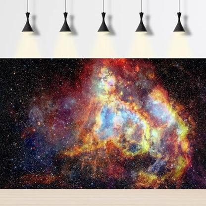 Outer Space Fish Tank Background Fantasy Alien Planet Nebula Galaxies Aquarium Background Stars Nebula Atmosphere Terrarium Backgrounds Outer Space Alien Planet Reptile Tank Backgrounds 30x18in - color: Brown_Red, size: 30(W)x18(H)inches/ 75(W)*45cm(H)