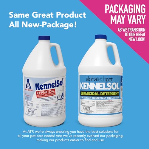 ATP KennelSol Disinfectant & Cleaner for Kennels, 128 fl oz, 1 ct | EPA-Registered, Concentrated Formula, Industrial Germicidal Detergent and Deodorizer for Shelters and Rescue Organizations - size: 128 Fl Oz (Pack of 1)