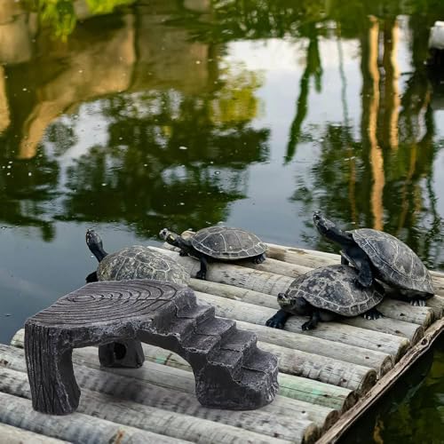 Turtle Basking Platform Triangle Climbing Platform, Reptile Habitat Rock Decor Tortoise Hideout Aquarium Habitat Decor Rock, for Frogs Lizards Geckos