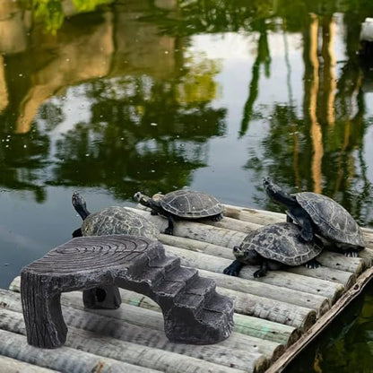 Turtle Basking Platform Triangle Climbing Platform, Reptile Habitat Rock Decor Tortoise Hideout Aquarium Habitat Decor Rock, for Frogs Lizards Geckos