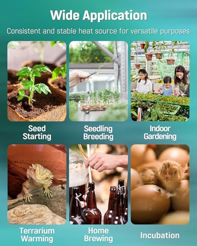 Pawfly 20 W Seedling Heat Mat Waterproof Plant Heating Mat 20.5 x 10 Inch Heat Mat for Plants Heating Pad for Seed Starting Indoor Gardening Greenhouse Germination Breeding Brewing & Reptiles