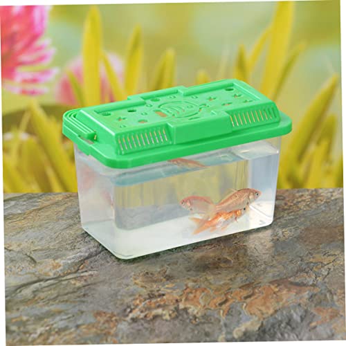 Reptile and Pet Hamster Carrier Tank Transparent Portable Aquarium for Turtles and Pets Easy to Breeding Case for Travel and Home Use - size: 15.00X11.00X9.00cm