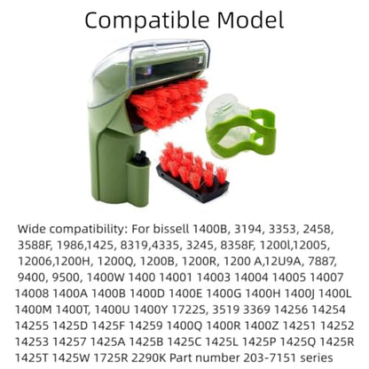 1400B Little Green Machine Multi-Purpose Tools Brush Compatible for bissell 4075 1400 3194 3353 2458 3588F 1986 1425 1844 2290A 1400W 1425W Tough Stain Brush Tool Green Attachments - color: Cleaning brush + tool green