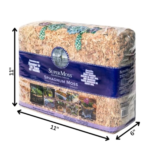 SuperMoss (22330) Orchid Sphagnum Moss Dried, Natural, 2.1lbs Small Bale - size: 2.1 lbs, style: Small Bale (Fertilizer)