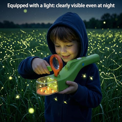 Baideluo Kids Bug Catcher with LED Light & 6X Magnifying Glass - color: Green