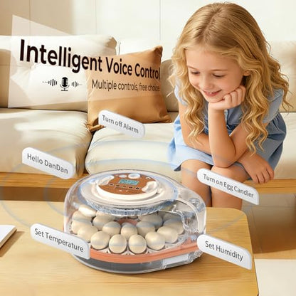 Incubators for Hatching Eggs with Smart Voice Assistant, 26 Eggs Incubator with Automatic Egg Turner and Humidity Control, LED Egg Candler, Incubation Days Display, for Chicken, Duck, Goose, Bird Eggs - size: 26 Chicken Eggs with Voice Assistant