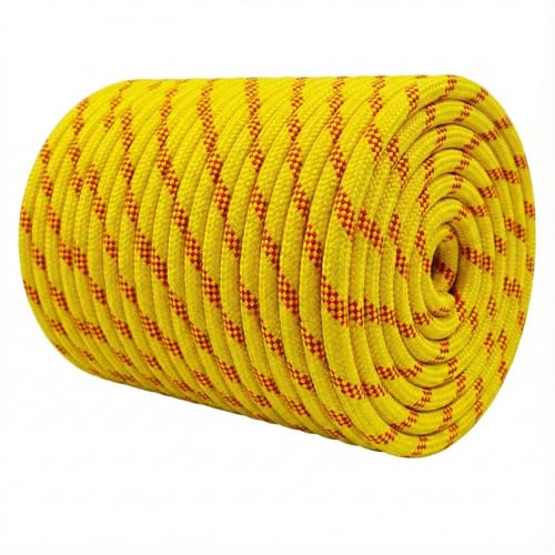 1/2 Inch Arborist Rigging Rope (250 Ft) - ASTM F2116 Certified (9,000 lbs MBS / 900 lbs SWL) - Static Polyester Bull Rope for Tree Climbing, Nautical Rigging & Swings (Yellow) - size: 1/2IN x 250 FT, style: Yellow