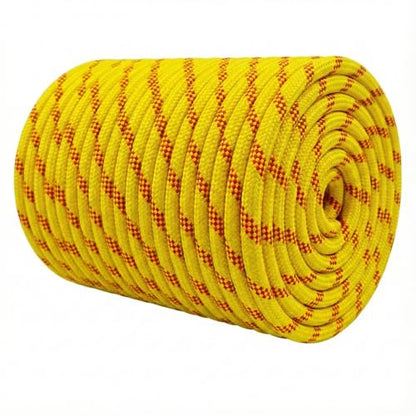 1/2 Inch Arborist Rigging Rope (250 Ft) - ASTM F2116 Certified (9,000 lbs MBS / 900 lbs SWL) - Static Polyester Bull Rope for Tree Climbing, Nautical Rigging & Swings (Yellow) - size: 1/2IN x 250 FT, style: Yellow