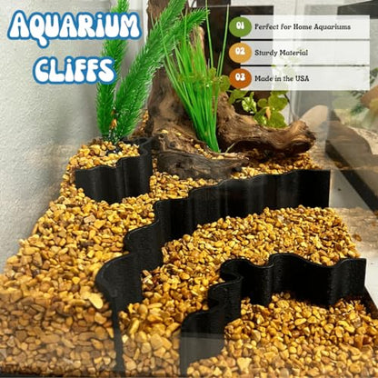 REEFSHAPE Aquarium or Terrarium Substrate Cliffs Combo Pack, Black | Separate Substrate Layers, Create Cliffs & Depth, Made in USA, Cliff Combo - color: Cliff Combo, Black
