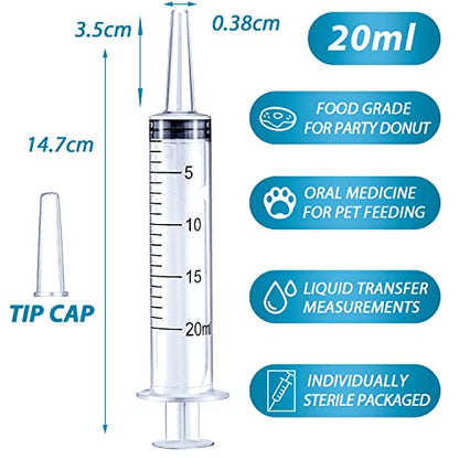 20ml Syringe for Liquid, Oral, Scientific Labs, Measurement, Dispensing, with Cap- 3 Pack 20ml Syringes - style: 20 ml