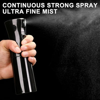Spray Bottles For Hair, continuous spray bottle (200ml/6.8oz 2Pack) used for hair design, plants, cleaning, hair care and skin care, etc. – empty, reusable (Pure Black) - color: Pure Black