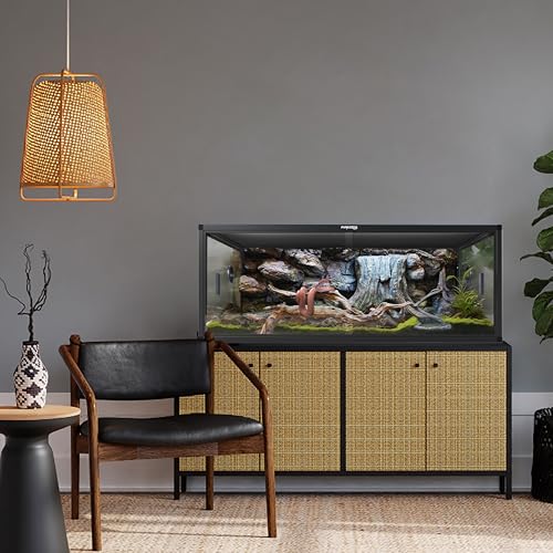 Lightweight 85 Gallon Reptile Enclosure for Snake, Bearded Dragon | Optimal Ventilation & Light Penetration by Rust Proof Mesh Top, Easy Assembly within 6 Steps with Clear Instruction - color: Ultimate Black, size: 85 Gallon