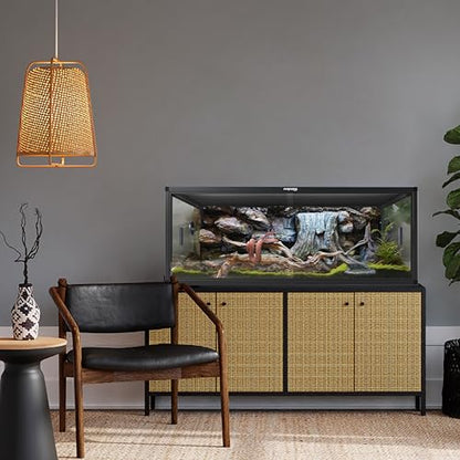 Lightweight 85 Gallon Reptile Enclosure for Snake, Bearded Dragon | Optimal Ventilation & Light Penetration by Rust Proof Mesh Top, Easy Assembly within 6 Steps with Clear Instruction - color: Ultimate Black, size: 85 Gallon