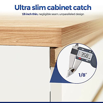Ultra Thin Cabinet Magnetic Door Catch Stainless Steel,Satin Nickel,12 Pack | Cabinet Magnets Adhesive Drawer Latch, Stick-On Mount, For Cabinets, Drawers, Closets, Cupboard Wardrobe - color: ‎Satin Nickel