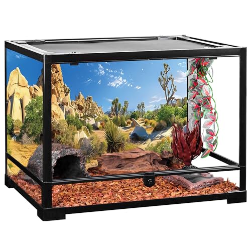 AWERT 36x18 inches Reptile Habitat Background Stone Blue Sky Oasis Cactus Sun and Desert Terrarium Background Polyester Background | AWERT Blue Sky Oasis Sun and Desert Polyester Background - size: 36x18in/90x45cm