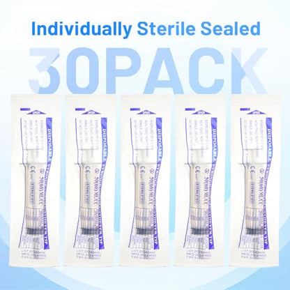 60ml Plastic Syringe with Cap, Large Syringes without Needle for Liquid, Scientific Labs, Measurement, Pet Feeding ,Ink Refilling ,Oil or Glue Applicator, Individually Wrapped (30 Pack) - style: 60ml