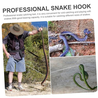 POPETPOP Retractable Snake Hook Tool Stainless Steel Telescopic Reptile Catcher with Handle for Handling Snakes and Reptiles Lightweight and Portable