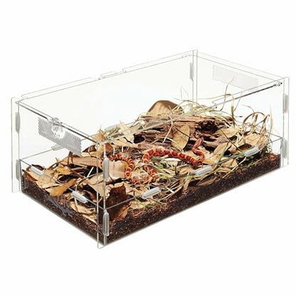 Zilla Micro Habitat Terrarium, Terrestrial, with Locking Latch, for Isopods, Spiders, Insects, Large - size: Large, style: Terrestrial