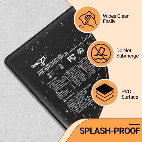 WACOOL TERRA 6" X 8" Reptile Heat Pad Fast Heating Pad Terrarium Heating Mat Waterproof for Turtle, Lizard, Frogs, Snake, Hermit Crab - size: 6" X 8"