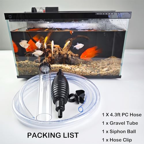 4.3ft Aquarium Siphon Vaccum Cleaner for Fish Tank Cleaning Gravel & Sand - size: 4.3ft