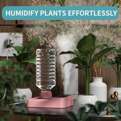 Travel Humidifier, Portable Small Humidifier for Plants, Bedroom, Office, Hotel or Car, Battery Operated Mini Cool Mist Humidifiers, Quiet 23dB, Auto-off, Night Light and BPA-Free, Pink - color: Pink
