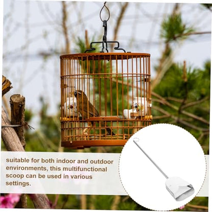 Stainless Steel Bird Poop Scooper with Adjustable Handle Versatile Cleaning Tool for Chicken Coop Bird Cage and Reptile Litter Durable Easy to Maintain