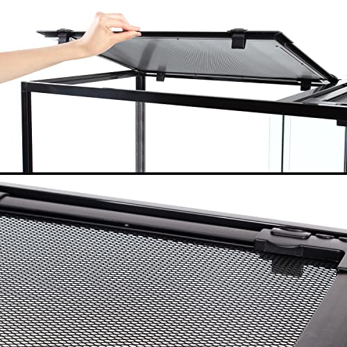REPTIZOO 88 Gallon Large Reptile Terrarium 48" x 18" x 24" Knock-Down Glass Reptile Tank with Double Hinge Door & Screen Ventilation, Supporting Used as 2 Separate Habitats Easy Assembly - size: 48" x 18" x 24"