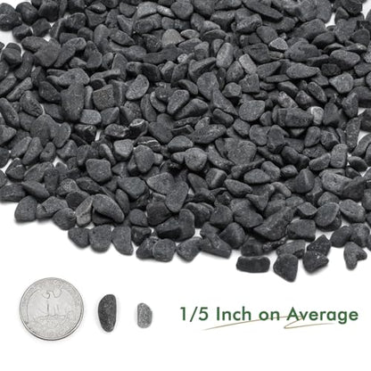 Mr. Fireglass Natural Decorative Gray Bean Pebbles 1/5" Crushed Gravel Stone for Decorating Garden, Succulent Plants and Walkway (10-lb Bag) | Aquarium Gravel, Crushed Gravel Stone, For Indoor Plants, Vases, Succulents, Outdoor Garden Landscaping and Home