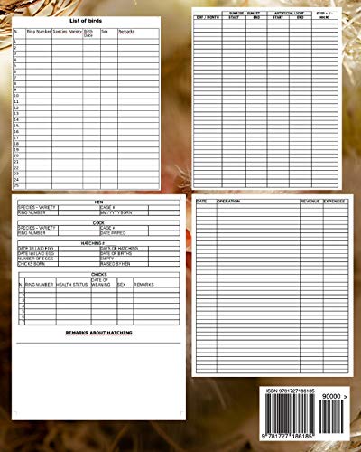 Bird breeding record book: log book for birds breeding, breeding diary, hatching, chicks, eggs
