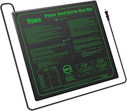 iPower GLHTMTM-A 20" x 20" Waterproof Durable Seedling Heat Mat Warm Hydroponic Plant for Indoor Gardening Germination Starting, black - size: 20" x 20", style: Heat Mat