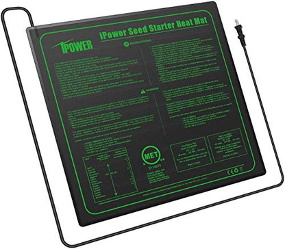 iPower GLHTMTM-A 20" x 20" Waterproof Durable Seedling Heat Mat Warm Hydroponic Plant for Indoor Gardening Germination Starting, black - size: 20" x 20", style: Heat Mat