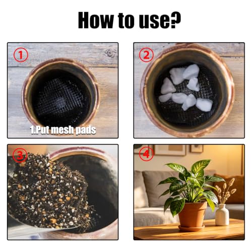 5 Pack Mesh Screen, Terrarium Plastic Mesh Sheet Used for Indoor and Outdoor Potted Plant Drainage and Soil Leakage Prevention