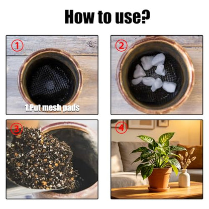5 Pack Mesh Screen, Terrarium Plastic Mesh Sheet Used for Indoor and Outdoor Potted Plant Drainage and Soil Leakage Prevention