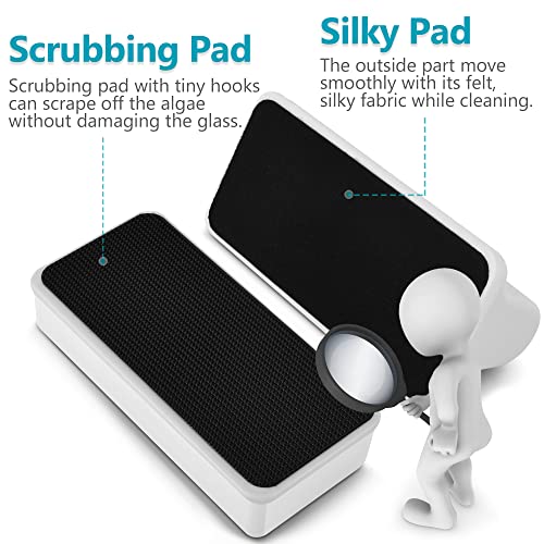 Magnetic Aquarium Fish Tank Glass Algae Scrapers Glass Cleaner Scrubber Clean [Blades Attachment, Floating, Scratch-Free, Non-Slip, Magnetizing] S - color: Dark Blue