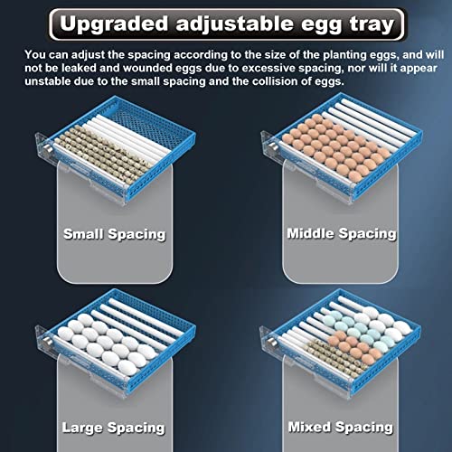 Egg Incubator, 192/256/500 Egg Incubator, Poultry Hatcher Machine with Automatic Egg Turning, Temperature & Humidity Control and LED Screen, General Purpose Incubator for Chickens Ducks Birds,500 - size: 500