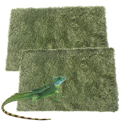 kathson 2pcs Reptile Carpet Terrarium Liner Tortoise Bedding Reptile Substrate Liner Mat Pet Cage Mats Supplies for Snakes Bearded Dragon Lizard Gecko Chameleon Turtles Iguana (19.68 X 11.81 in) - color: 2PCS（L）：19.68 X 11.81 in