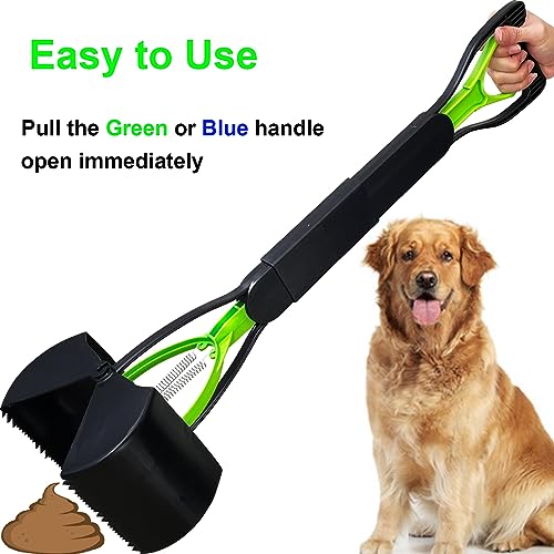 2-Piece ofPooper Scooper for Large Small Dogs Heavy Duty, Long Handle Poop Scoop for Yard, Grass, Gravel, Dog Poop Grabber with High Strength Material and Durable Spring - size: 2 Piece(28-inch length)