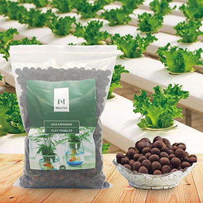 4LBS Leca Expanded Clay Pebbles Hydroponics Supplies for Indoor Garden Plants (4LBS) - size: 4LBS