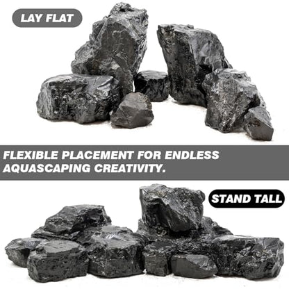 Unocho Aquarium Rocks 40lb Natural Stone for Aquariums Landscaping Paludarium Model Tank Decoration Aquascaping Amphibian Enclosures Garden(3"-10"-12pcs) - size: 40LB(12pcs)3-10in.