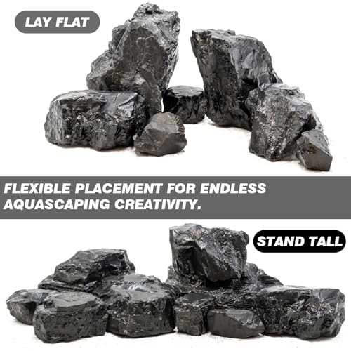 Unocho Aquarium Stone Fish Tank Rocks 5lb Natural Rocks for Aquariums Aquascaping Landscaping Model Tank Decoration Vivariums Paludarium Fairy Garden(3"-6"-4pcs) - size: 5LB(4pcs)3-6in.