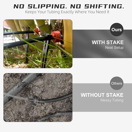 100 Pack Drip Irrigation Stakes for 1/8 to 1/4 Inch Drip Irrigation Tubing Hose Irrigation Support Stakes 5.79 Inch High Suitable for Raising the Height of Drip Emitters/Heads or Drip Irrigation Parts - size: 100PCS Drip Irrigation Stakes