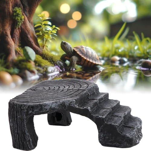 Turtle Basking Platform Triangle Climbing Platform, Reptile Habitat Rock Decor Tortoise Hideout Aquarium Habitat Decor Rock, for Frogs Lizards Geckos