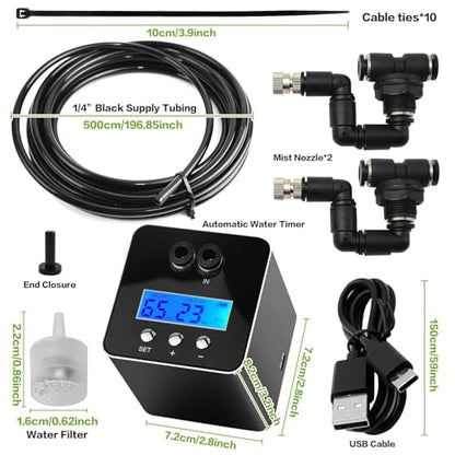 Reptile Smart Mister, Reptile Humidifiers Misting System Automatic with Timer, Terrariums Humidifier with 360°Adjustable Misting Nozzles, Spray Kit for Rainforest Plants Amphibian - size: Touch Version - 2nd Gen
