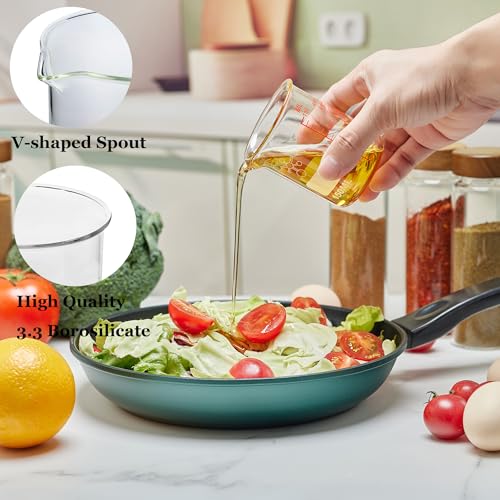 3 Piece High Borosilicate Glasss Liquid Measuring Cups, Includes 150ml(5OZ),250ml(8OZ),and 500ml(16OZ), Dishwasher, Freezer, Microwave, and Preheated Oven Safe, Essential Kitchen Tools - size: 150ml/250ml/500ml (5oz/8oz/16oz)