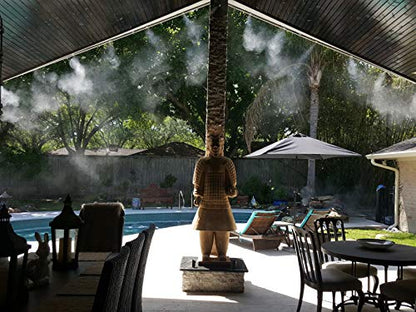 Patio Misting Kit - Made in USA Tubing - 18 Nozzle System (Un-Assembled - 48 Feet 12 Nozzle) - size: Un-Assembled - 48 Feet 12 Nozzle