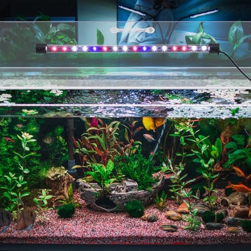 Sieral Aquarium Lids Polycarbonate Canopy with LED Light 2 Pcs Set 22.95 x 11.5 x 0.12 Inch for 33/40/55 Gallon with Center Brace Aquariums Cover Fish Tank Lid with a Hook Knife, Clear - color: Clear, size: 48 x 13 Inch