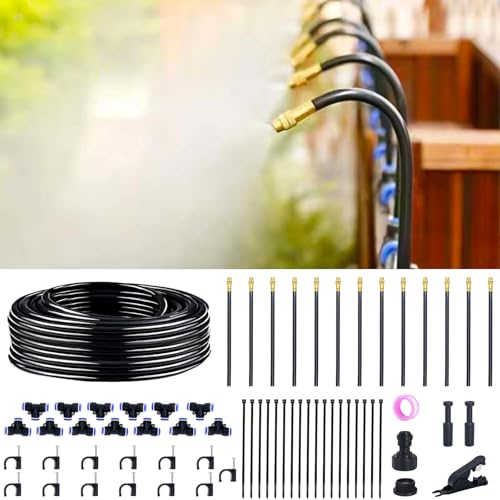 Thiswing 360° Adjustable Drip Irrigation System with 13 Nozzles | 40 FT Automatic Watering System, Raised Bed Sprinkler, Misters for Garden, Yard, Lawn and Outdoor Plants, 5/16" Tubing - size: 40FT